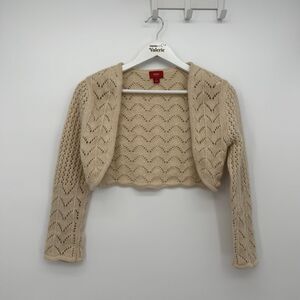 Mossimo Supply Co. Beige Open-Knit Cropped Shrug